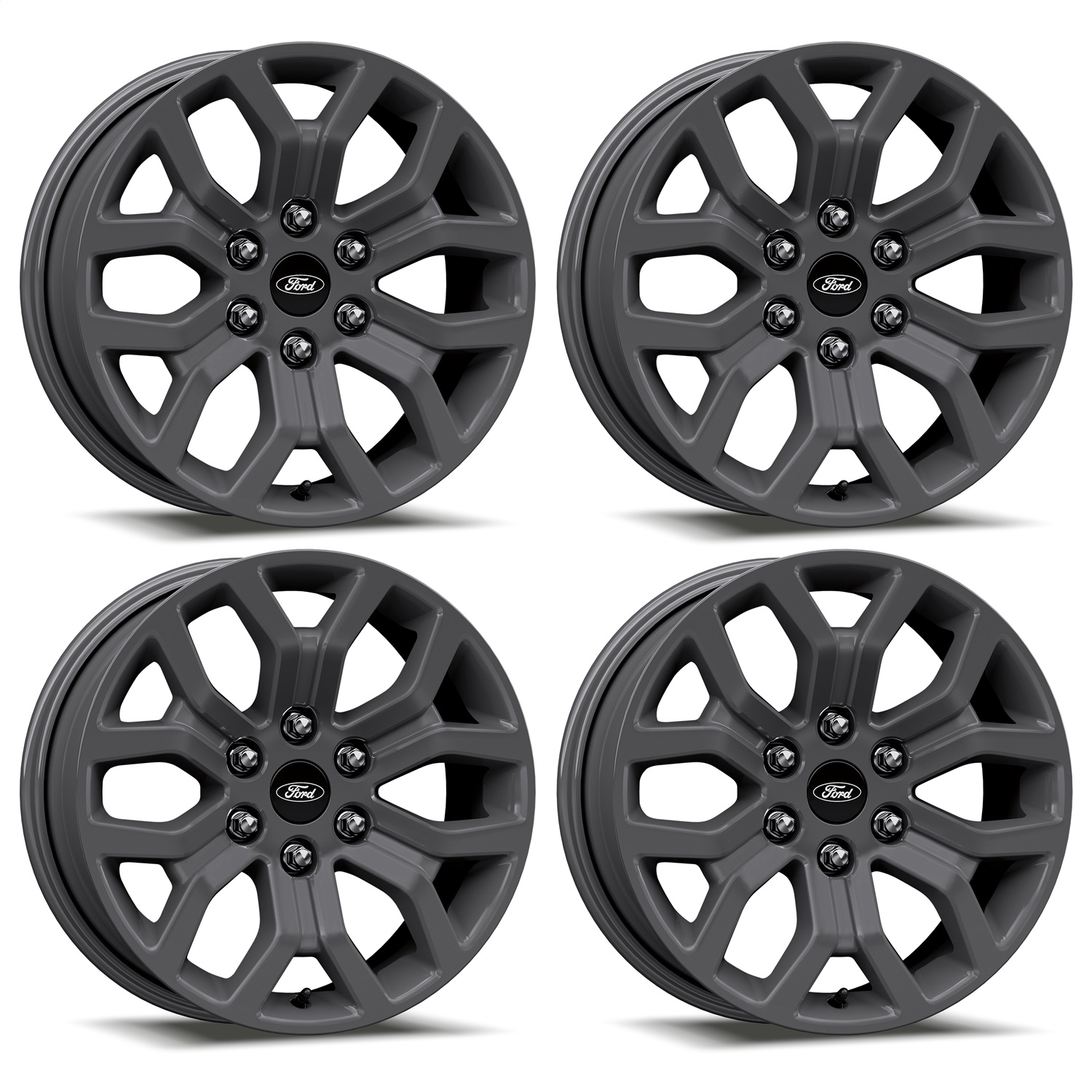 Ford Racing M-1007K-1875G - 15-22 F-150 18x7.5in Matte Gray Wheel Kit Ford Racing M-1007K-1875G - 15-22 F-150 18x7.5in Matte Gray Wheel Kit