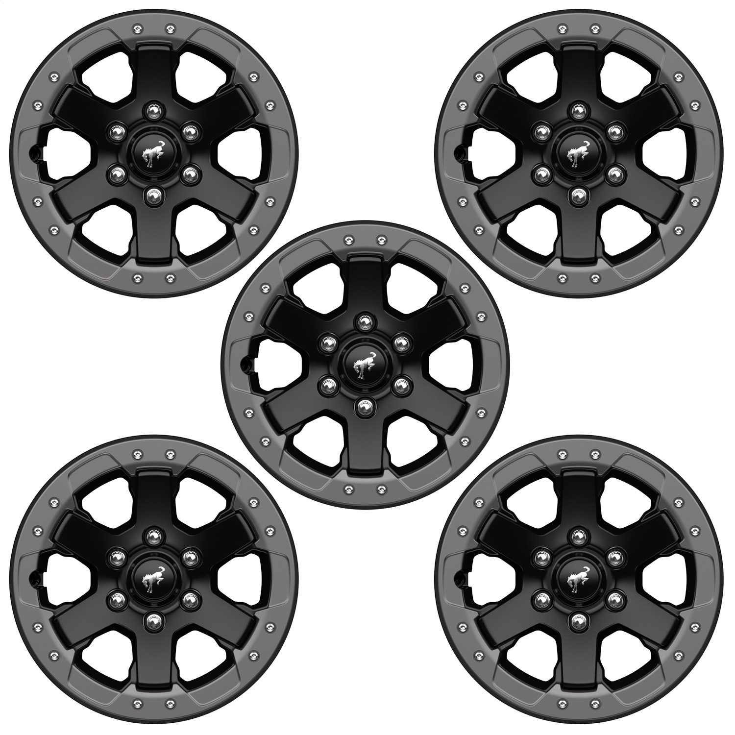 Ford Racing M-1007K-DC178B - 21-23 Bronco 17inx8in Badlands Bead Lock Capable Wheel Kit Ford Racing M-1007K-DC178B - 21-23 Bronco 17inx8in Badlands Bead Lock Capable Wheel Kit