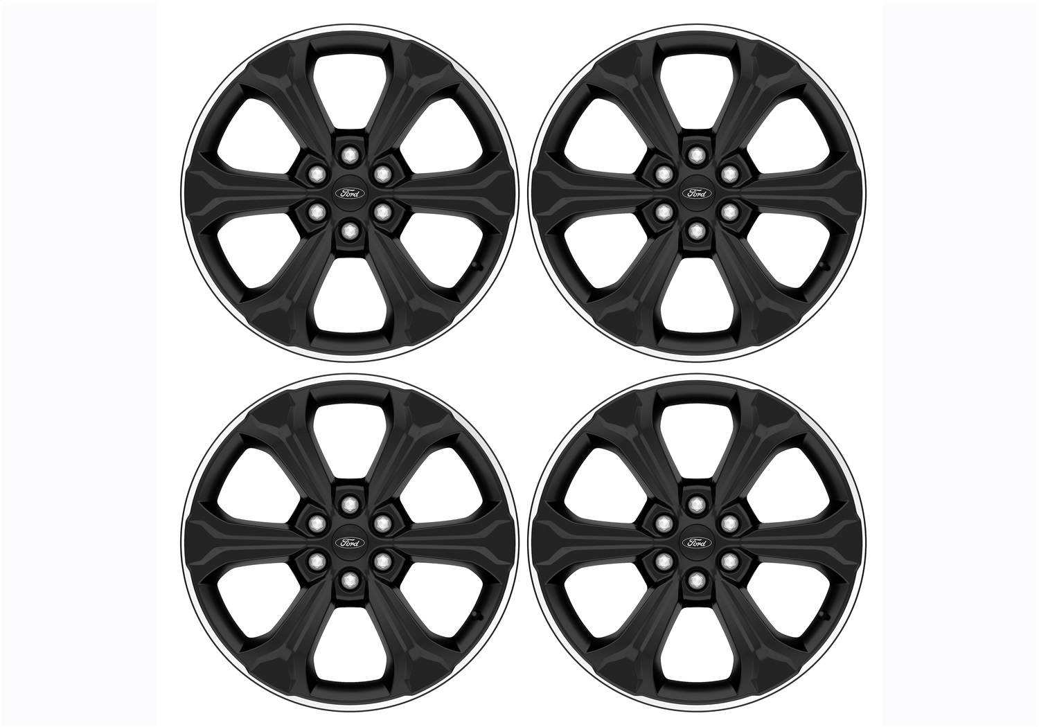 Ford Racing M-1007K-S2295B - 15-23 F-150 22in Wheel Kit - Black w/Machined Face