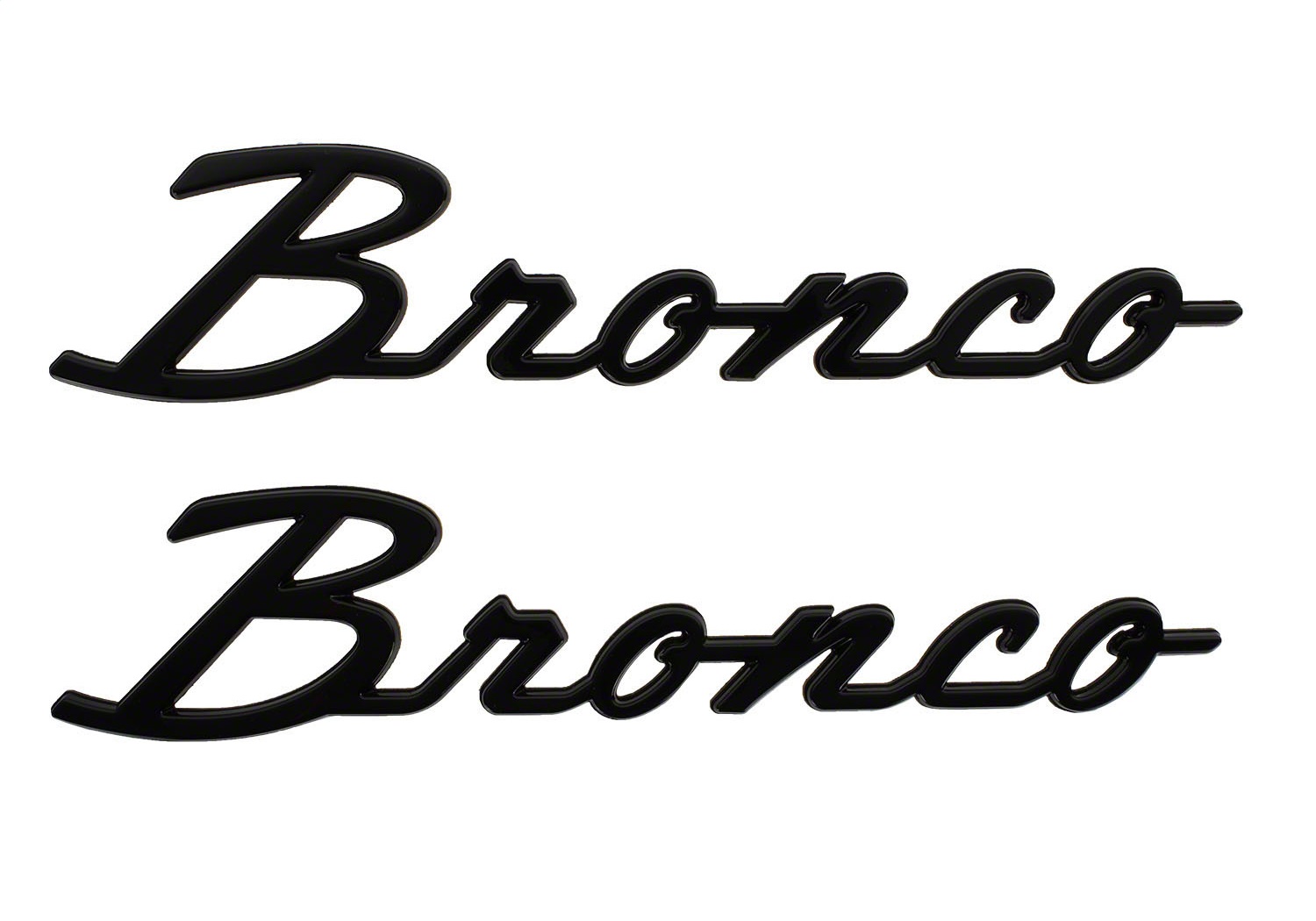 Ford Racing M-1447-BSGS - 21-24 Bronco Classic Script Fender Badge Kit - Gloss Black