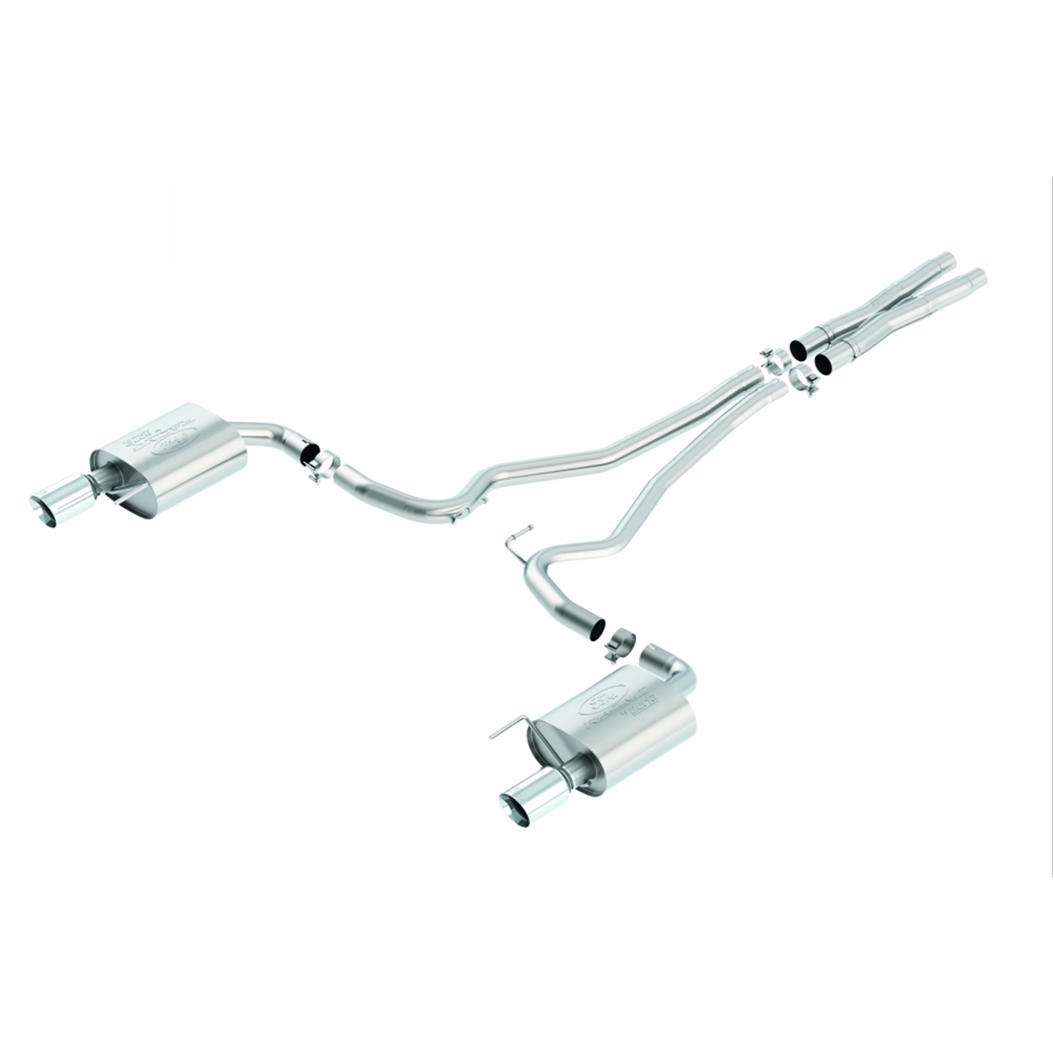 Ford Racing M-5200-M8SC - 2015 Mustang 5.0L Sport Cat-Back Exhaust System Chrome (No Drop Ship)