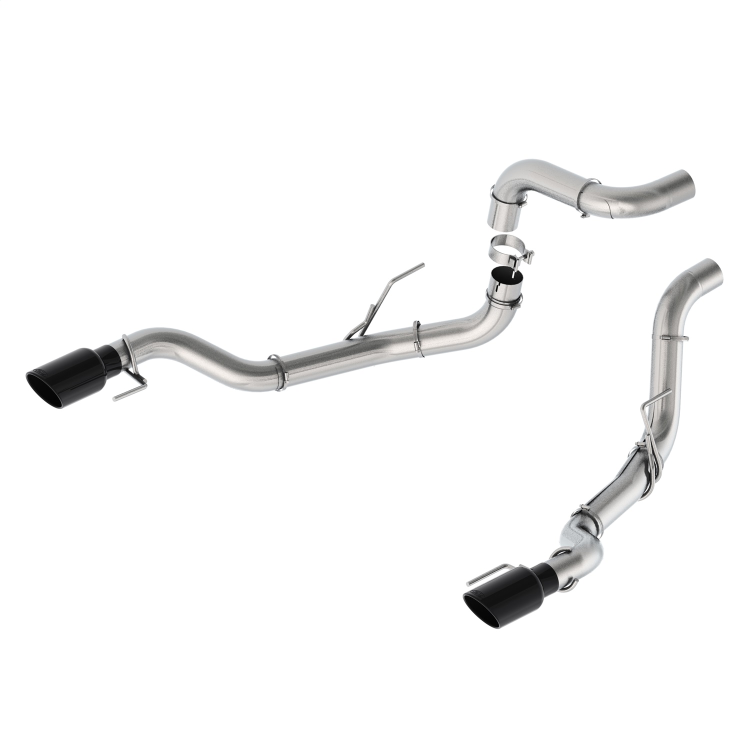 Ford Racing M-5202-FB - 21-23 F-150 Bumper Exit Tail-Pipes Black W/ Chrome Tips