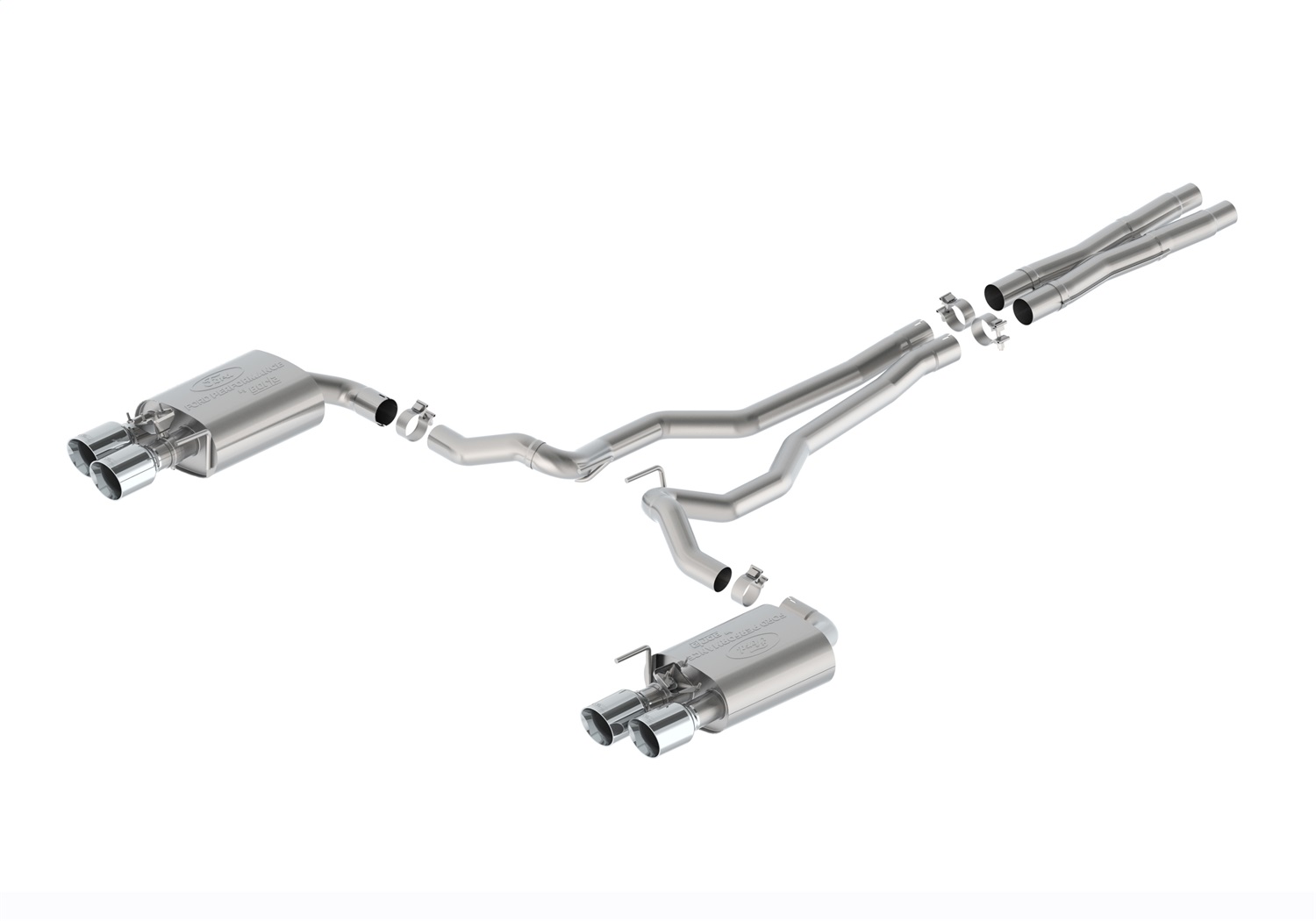 Ford Racing M-5200-M5SC - 2024 Mustang 5.0L Sport Cat-Back Exhaust - Chrome Tips