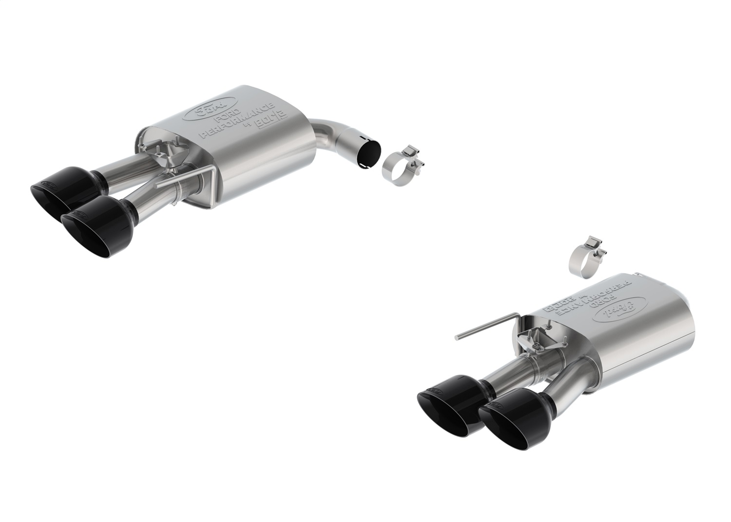 Ford Racing M-5230-M5SBVA - 2024 Mustang 5.0L Sport Active Axle-Back w/Valance - Black Tip