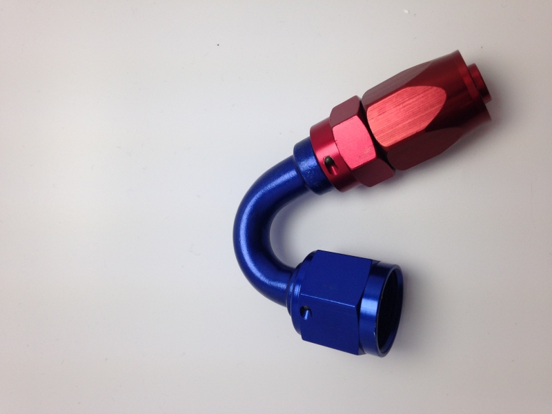 Fragola 231506 - 6AN x 150 Degree Pro-Flow Hose End - Blue/Red