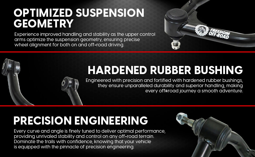 Freedom Offroad FO-N704FU - Front Upper Control Arms for 2-4 Inch Lift 11-14 Nissan Patrol Freedom Off-Road Freedom Offroad FO-N704FU - Front Upper Control Arms for 2-4 Inch Lift 11-14 Nissan Patrol Freedom Off-Road