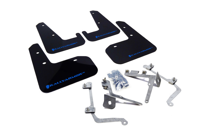 Rally Armor MF19-UR-BLK/BL - 11-14 Subaru WRX/STI (Sedan Only) Black UR Mud Flap w/Blue Logo