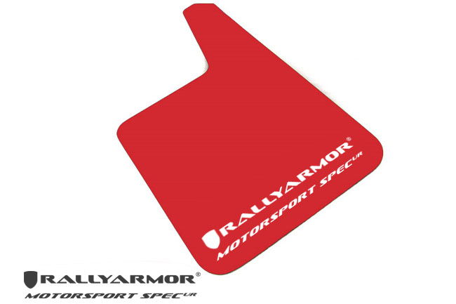 Rally Armor MF20-MSUR-RD/WH - Universal Fit (No Hardware) Motorsport Spec Red UR Mud Flap w/ White Logo Rally Armor MF20-MSUR-RD/WH - Universal Fit (No Hardware) Motorsport Spec Red UR Mud Flap w/ White Logo