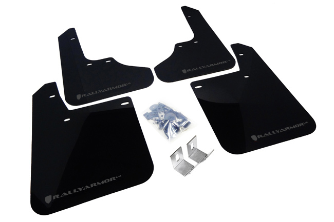 Rally Armor MF2-UR-BLK/GRY - 93-01 Subaru Impreza RS Black UR Mud Flap w/ Grey Logo
