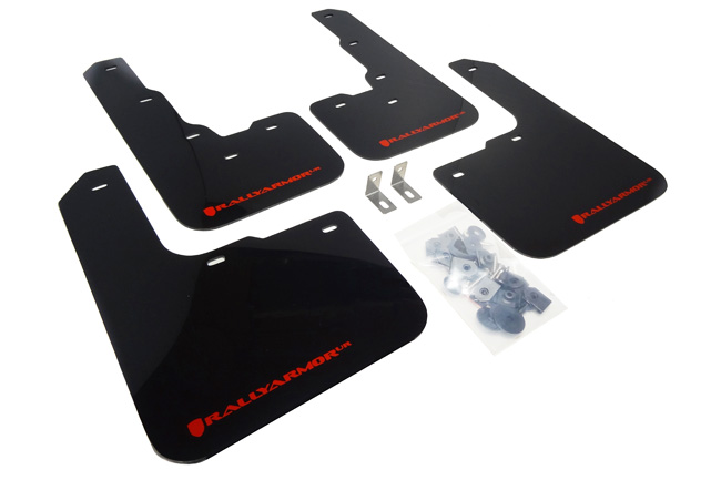Rally Armor MF39-UR-BLK/RD - 13-16 Dodge Dart Black UR Mud Flap w/ Red Logo