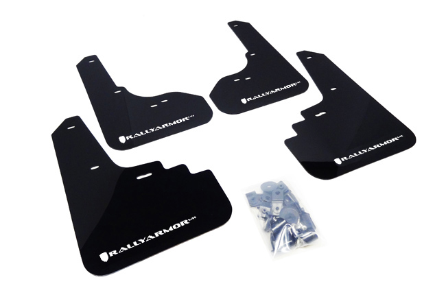 Rally Armor MF4-UR-BLK/WH - 05-09 Subaru Legacy / Outback Black UR Mud Flap w/White Logo