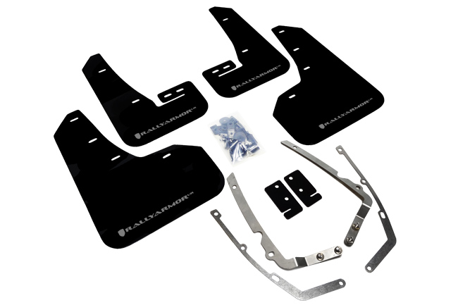 Rally Armor MF37-UR-BLK/SIL - 15-21 MKVII VW Golf/GTI Black UR Mud Flap w/Silver Logo Rally Armor MF37-UR-BLK/SIL - 15-21 MKVII VW Golf/GTI Black UR Mud Flap w/Silver Logo