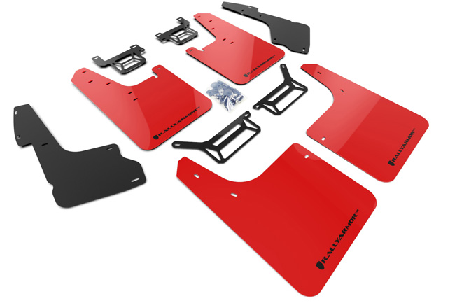 Rally Armor MF48-UR-RD/BLK -  2012-2019 Toyota 4Runner Base, Limited, TRD Pro - Red Mud Flap/Black Logo