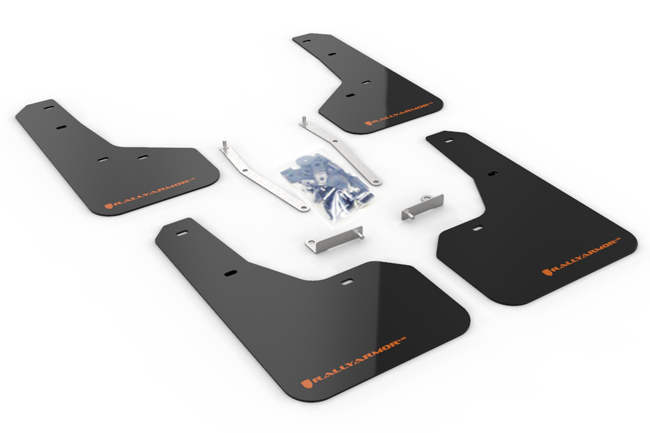 Rally Armor MF52-UR-BLK/OR - 19-21 Subaru Forester Black UR Mud Flap w/ Orange Logo Rally Armor MF52-UR-BLK/OR - 19-21 Subaru Forester Black UR Mud Flap w/ Orange Logo