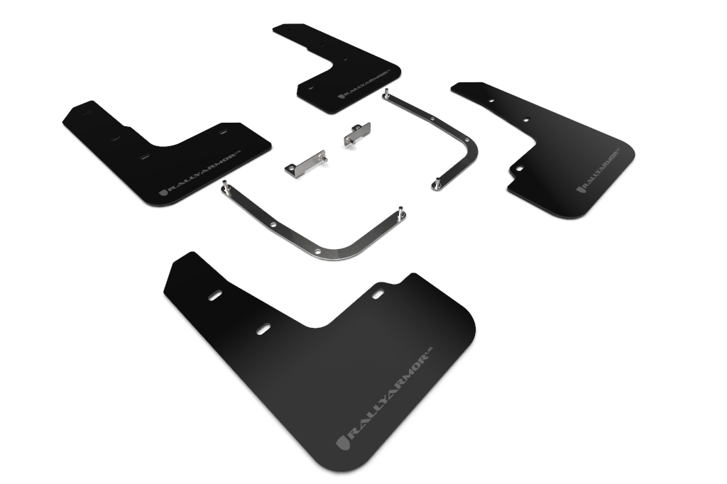 Rally Armor MF58-UR-BLK/DGRY - 19-21 Hyundai Veloster Turbo/2.0/R-Spec Black UR Mud Flap w/Dark Grey Logo