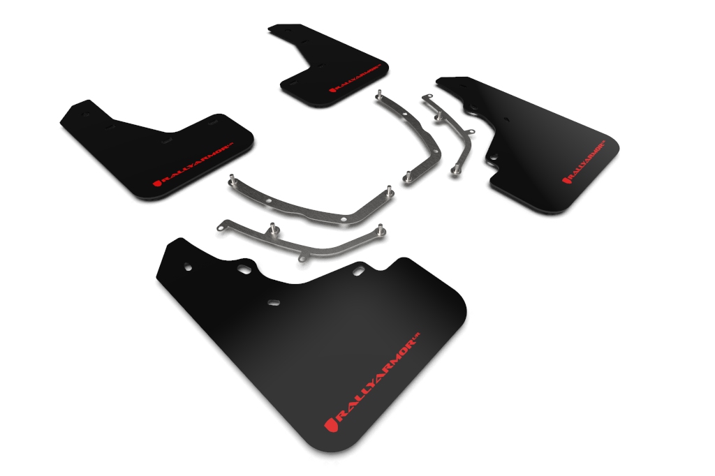 Rally Armor MF61-UR-BLK/RD - 19-25 Mazda3 Hatchback Black UR Mud Flap w/Red Logo