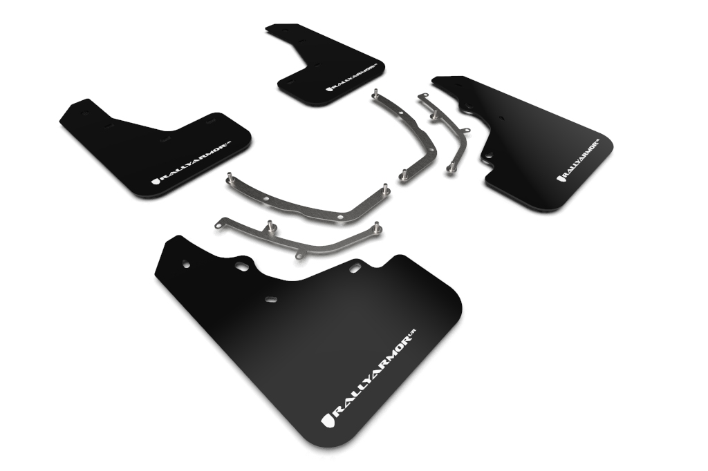 Rally Armor MF61-UR-BLK/WH - 19-25 Mazda3 Hatchback Black UR Mud Flap w/White Logo Rally Armor MF61-UR-BLK/WH - 19-25 Mazda3 Hatchback Black UR Mud Flap w/White Logo