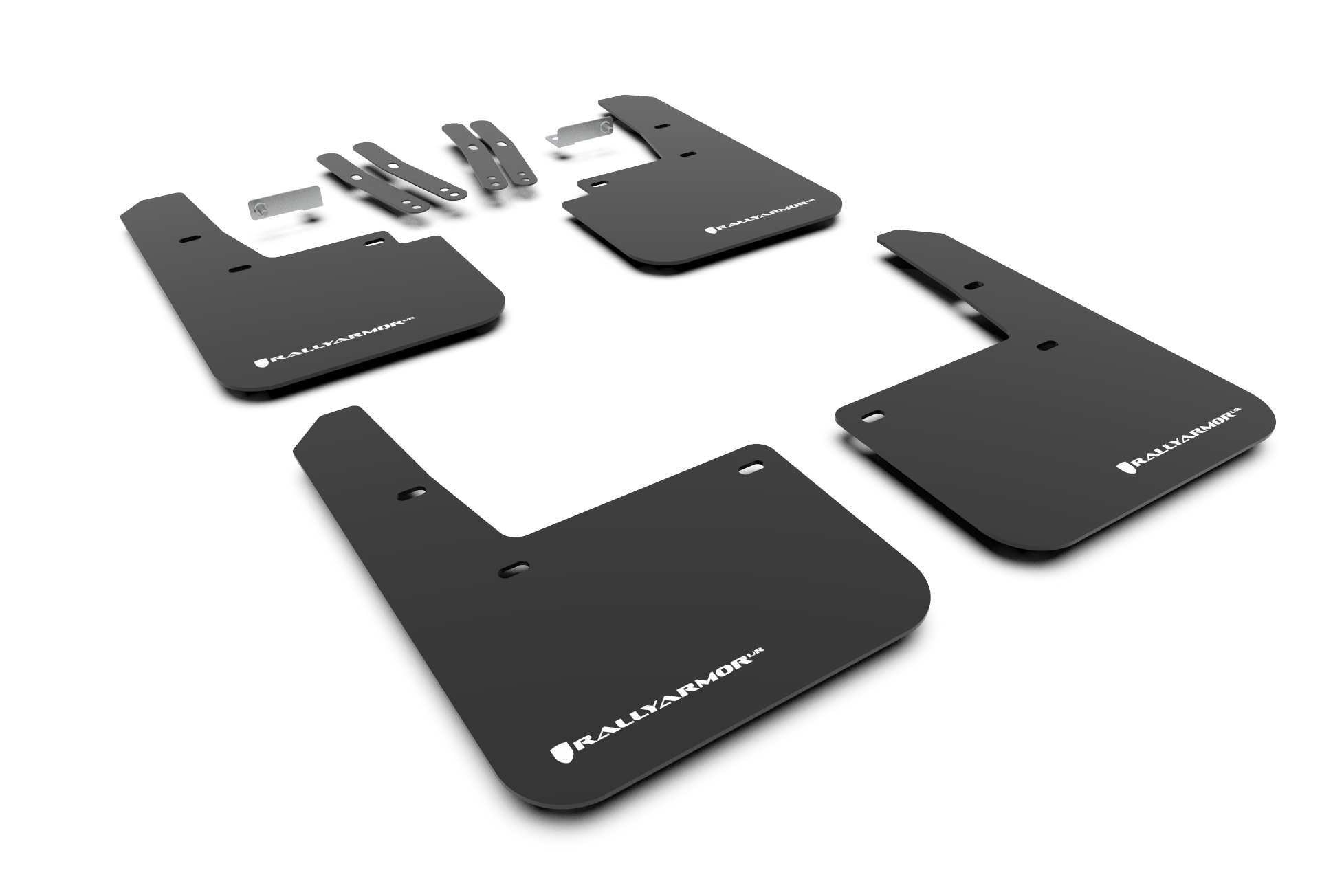 Rally Armor MF63-UR-BLK/WH - 18-23 Hyundai Kona Black UR Mud Flap White Logo