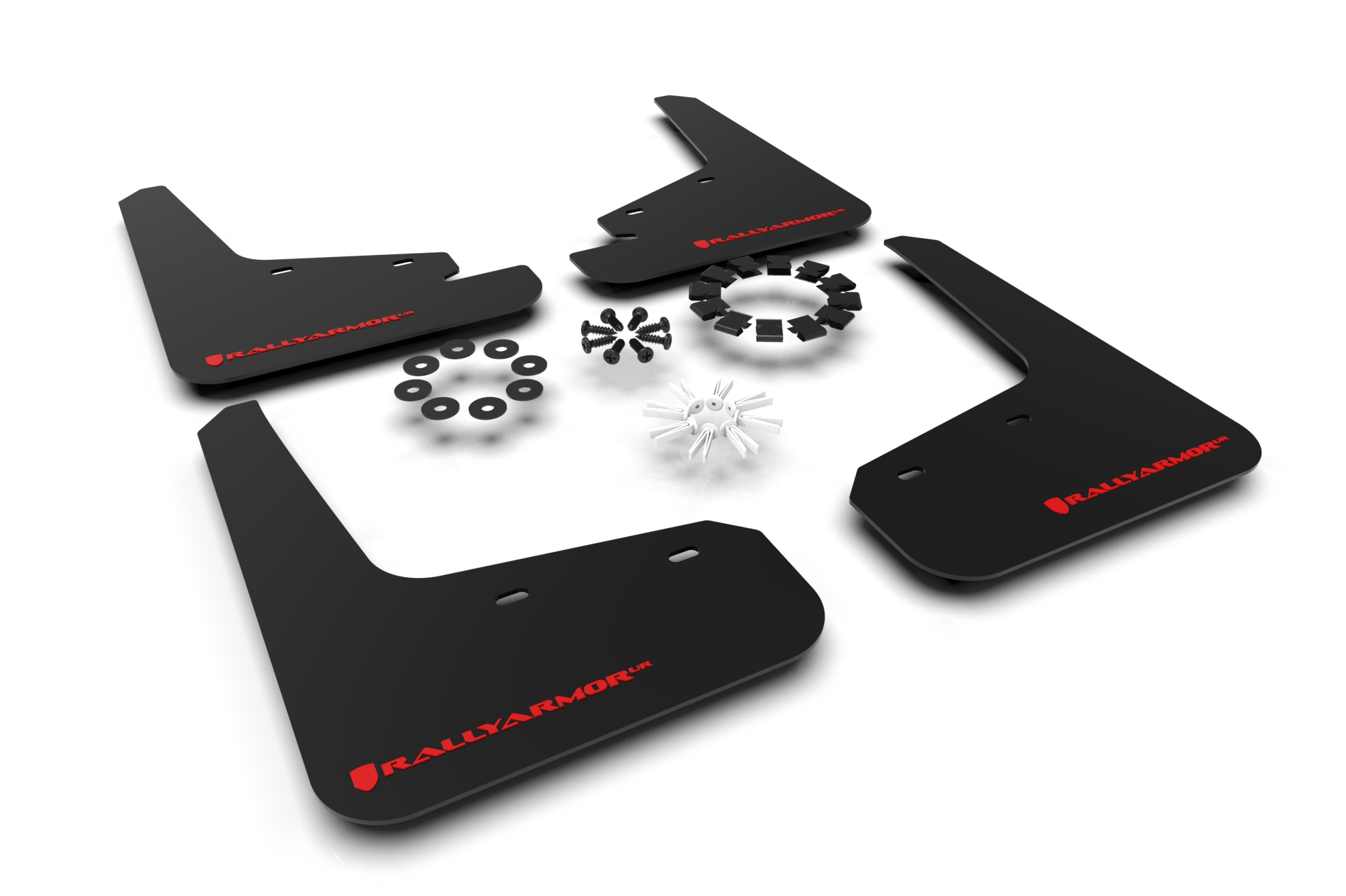 Rally Armor MF72-UR-BLK/RD - 20-26 Tesla Model Y, Juniper Y Black UR Mud Flap w/Red Logo