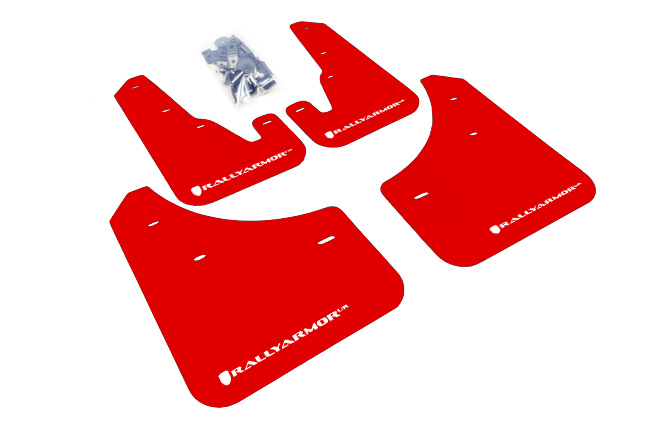 Rally Armor MF9-UR-RD/WH - 04-09 Mazda3/Speed3 Red UR Mud Flap w/ White Logo