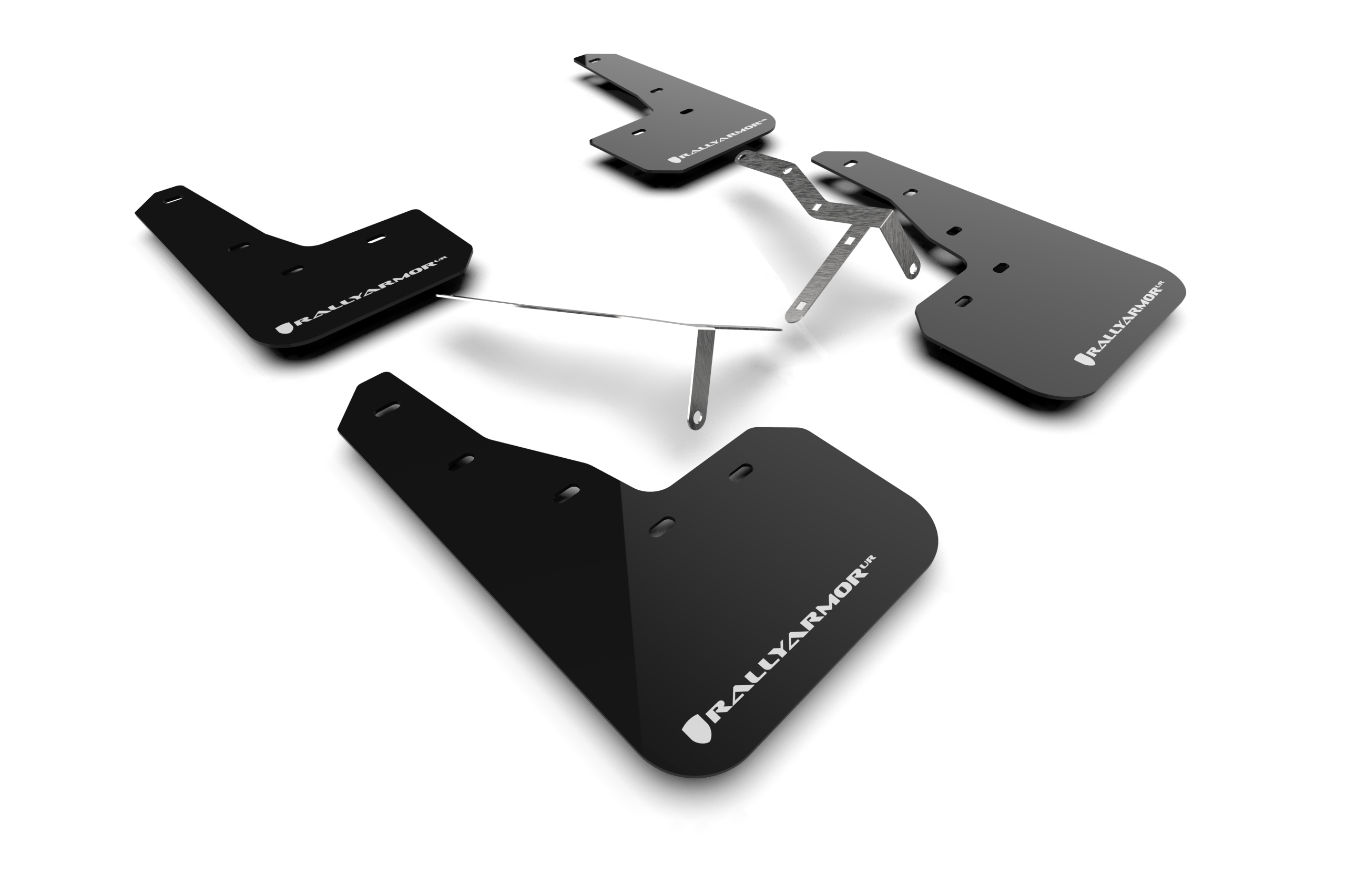 Rally Armor MF90-UR-BLK/WH - 22-25 Honda Civic/Civic Si/Sport Black UR Mud Flap w/White Logo