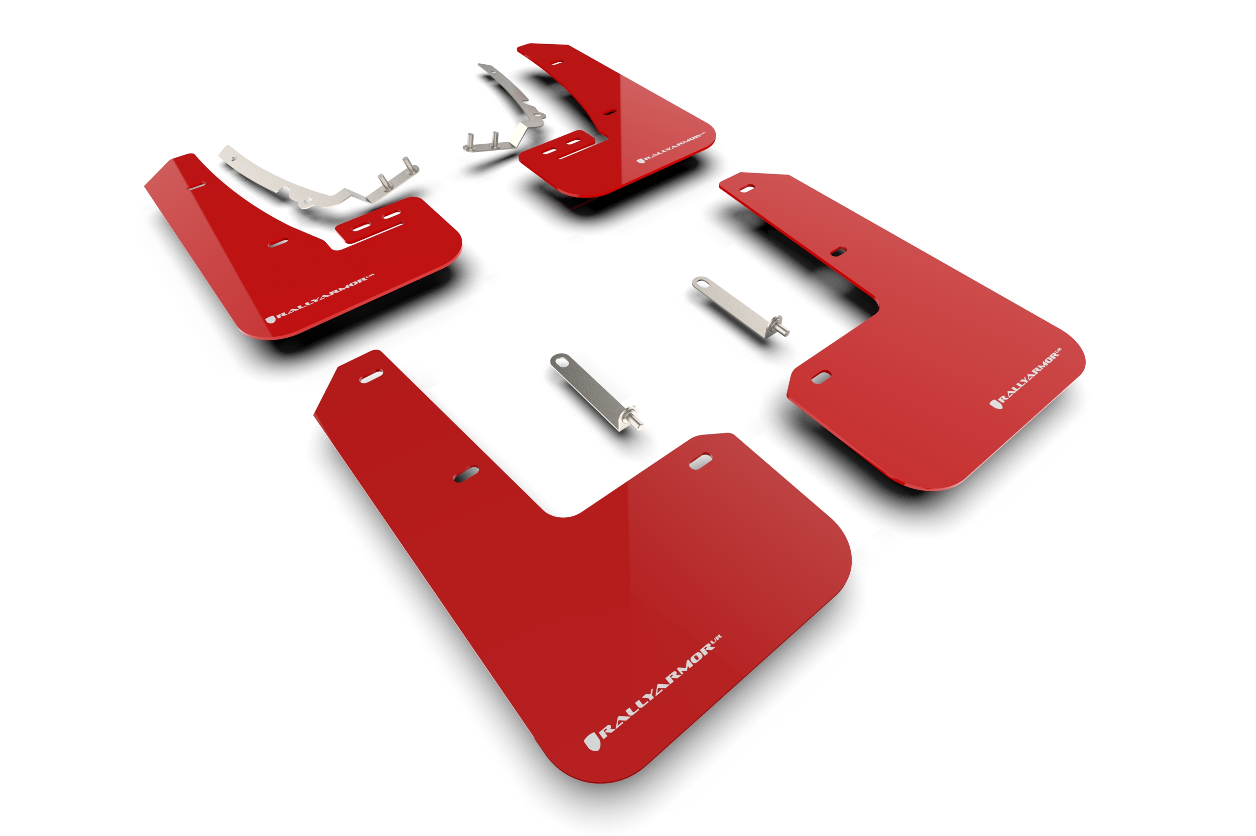 Rally Armor MF80-UR-RD/WH - 22-25 VW MK8 Golf GTI/R Red UR Mud Flap w/White Logo