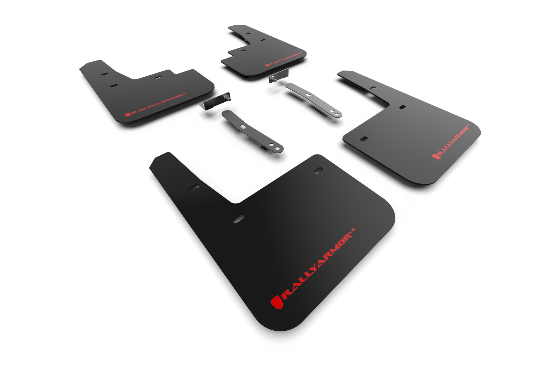 Rally Armor MF83-UR-BLK-RD - 22-23 Hyundai Kona N Black UR Mud Flap w/Red Logo