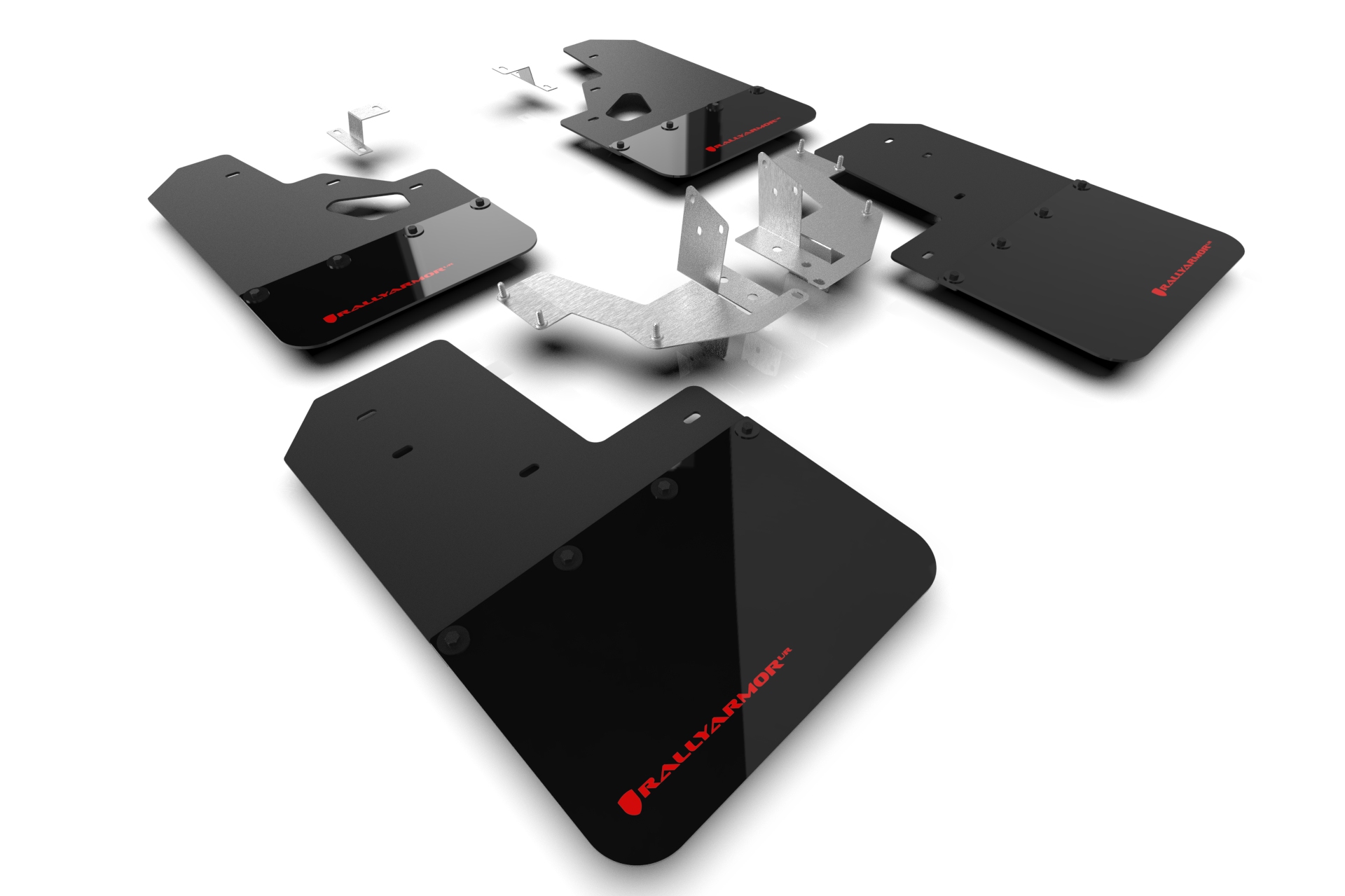 Rally Armor MF85-RR-PL-RD - 21-25 Ford Bronco (Plstc Bmpr + RR - NO Rptr/Sprt) Blk Mud Flap w/Red Logo