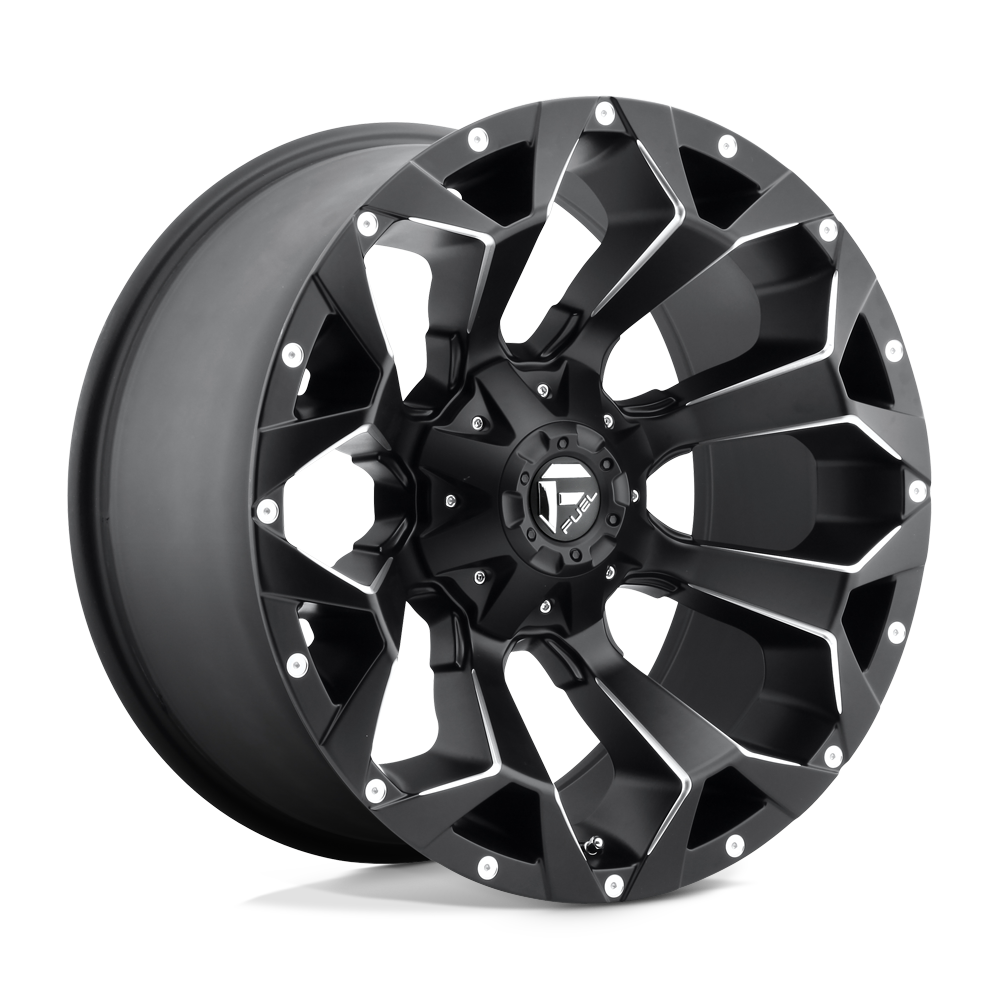 Fuel Wheels D54622208247 - Aluminum Wheels 22X12 Assault D546 8 On 165.1 Matte Black Milled 125.2 Bore -44 Offset 8 Spoke Fuel Off Road Wheels