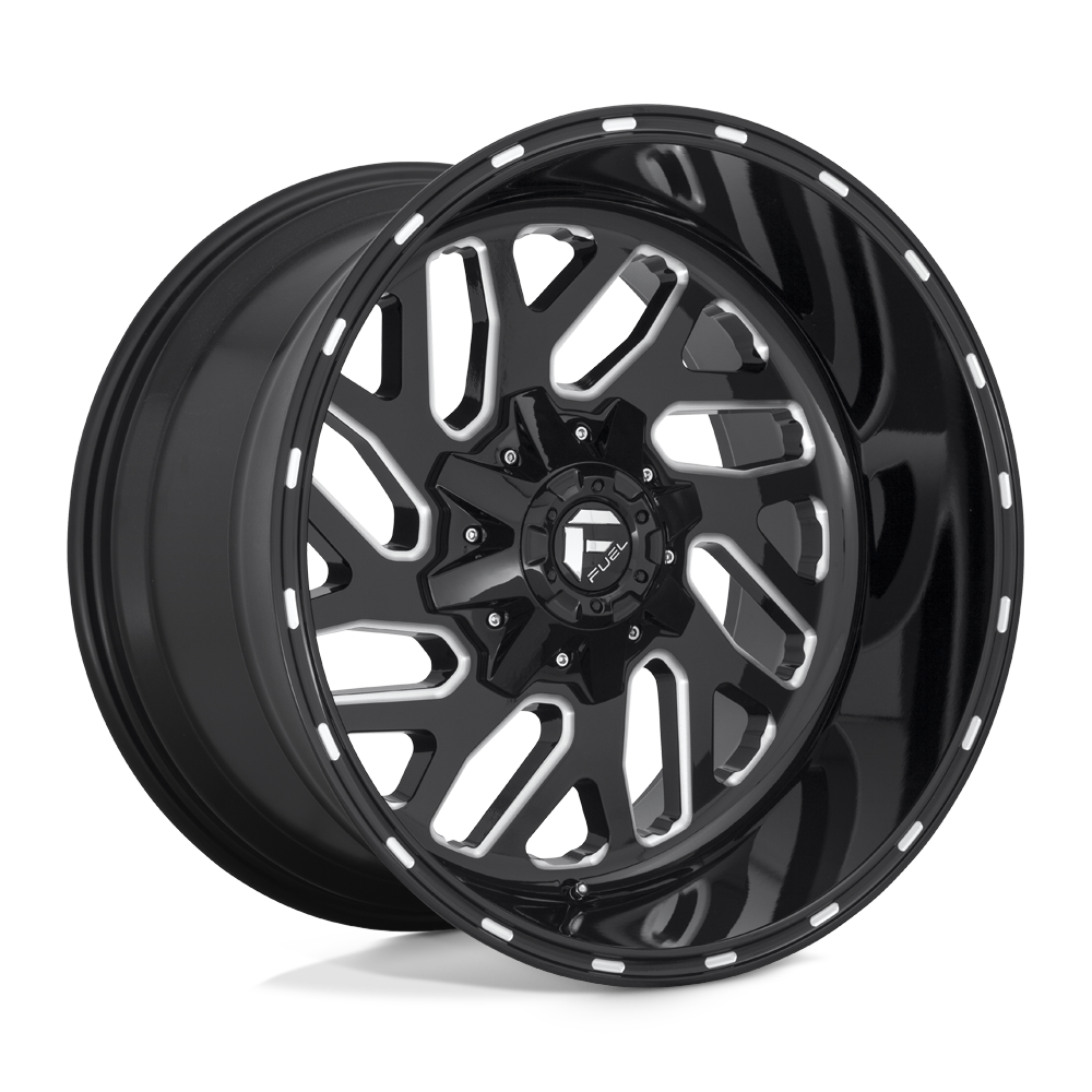Fuel Wheels D58120828D35 - Dually Wheels 20X8.25 Triton Dually D581 8 On 165.1 Gloss Black Milled 121.5 Bore -240 Offset Mesh Spoke Outer Dually Fuel Off Road Wheels