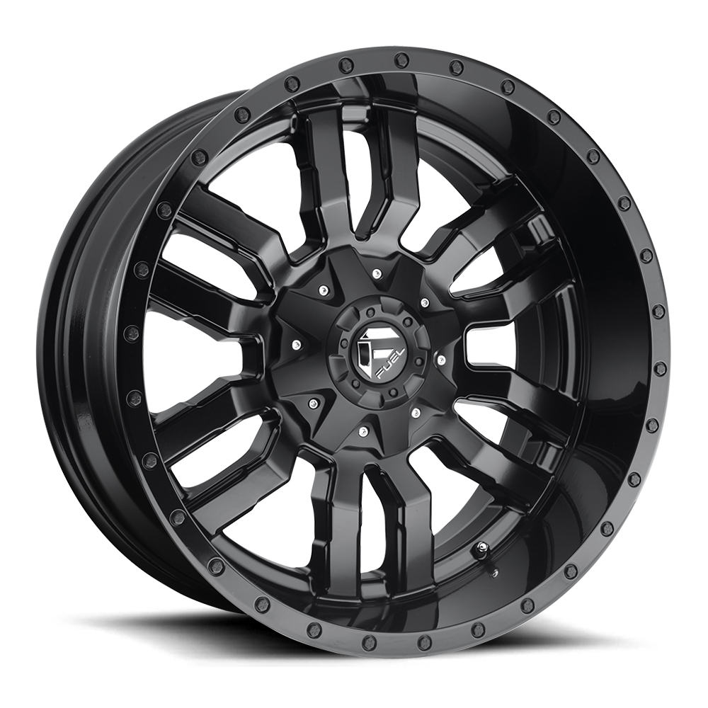 Fuel Wheels D59617909845 - Aluminum Wheels 17X9 Sledge D596 6 On 135/6 On 139.7 Matte Black/Gloss Black Lip 106.1 Bore -12 Offset Fuel Off Road Wheels
