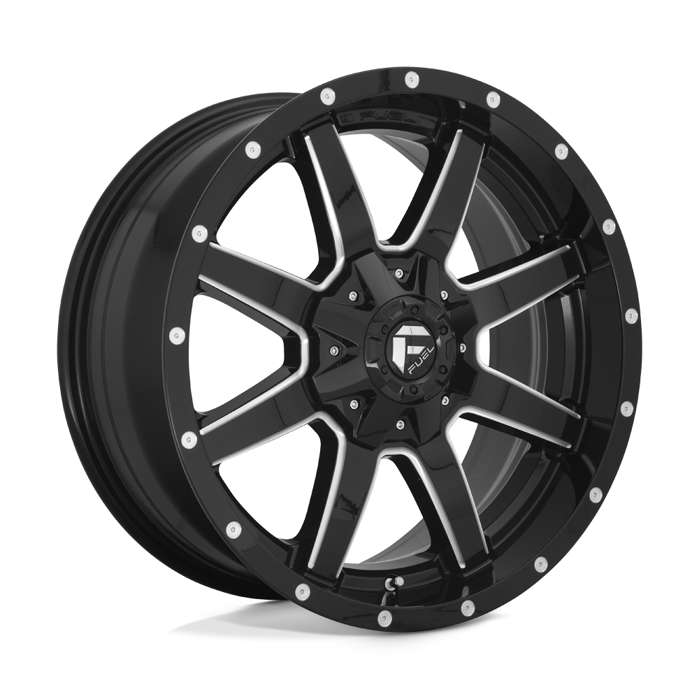 Fuel Wheels D61022202647 - Aluminum Wheels 22X12 Maverick D610 5 On 114.3/5 On 127 Gloss Black/Milled 78.1 Bore -44 Offset Fuel Off Road Wheels