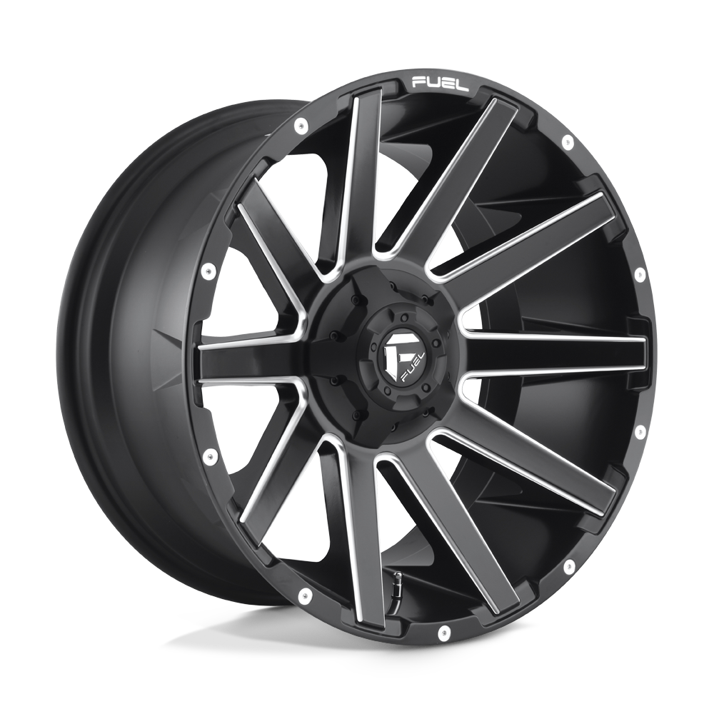Fuel Wheels D61620901750 - Aluminum Wheels 20X9 Contra D616 8 On 170 Matte Black Milled 125.1 Bore 1 Offset Multi Spoke Fuel Off Road Wheels