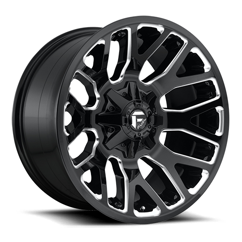 Fuel Wheels D62320909857 - Aluminum Wheels 20X9 Warrior D623 6 On 135/6 On 139.7 Gloss Black Milled 106.3 Bore 20 Offset Fuel Off Road Wheels