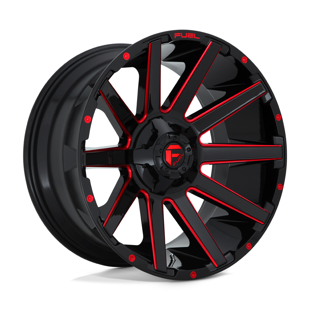 Fuel Wheels D64320007047 - Aluminum Wheels 20X10 Contra D643 5 On 139.7/5 On 150 Gloss Red Milled 110.3 Bore -18 Offset Multi Spoke Fuel Off Road Wheels Fuel Wheels D64320007047 - Aluminum Wheels 20X10 Contra D643 5 On 139.7/5 On 150 Gloss Red Milled 110.3 Bore -18 Offset Multi Spoke Fuel Off Road Wheels