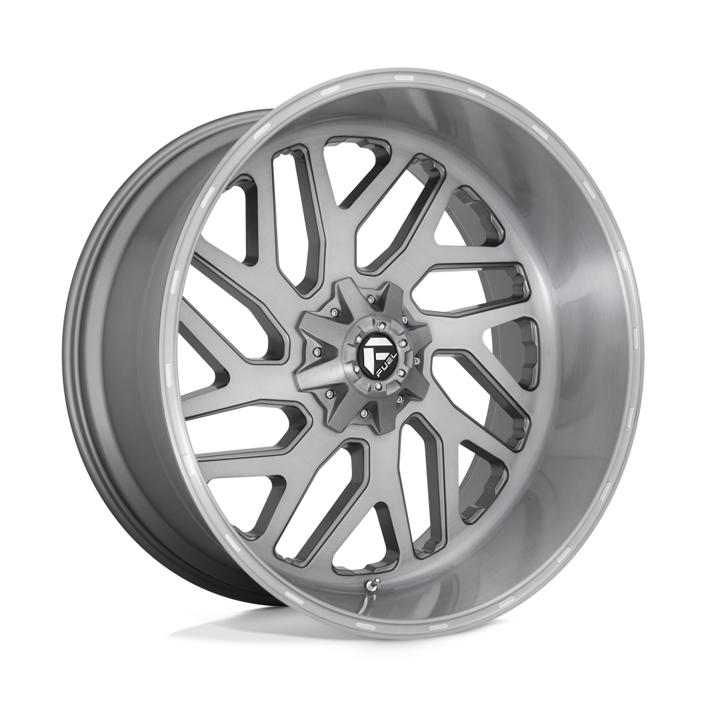Fuel Wheels D71526201847 - Aluminum Wheels 26X12 Triton Platinum D715 8 On 180 Brush Gunmetal Gray/Clear Tint 124.2 Bore -44 Offset Mesh Spoke Fuel Off Road Wheels