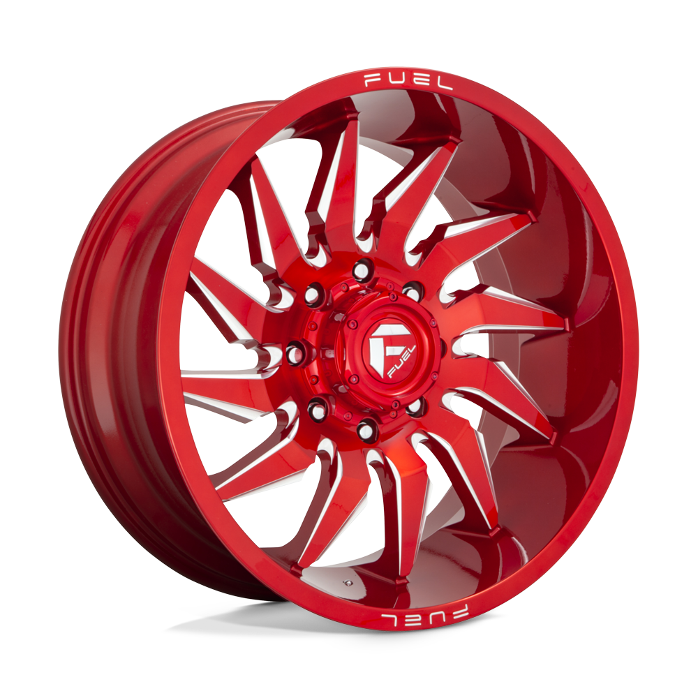 Fuel Wheels D74524207547 - Aluminum Wheels 24X12 Saber D745 5 On 127 Candy Red Milled 71.5 Bore -44 Offset Fuel Off Road Wheels