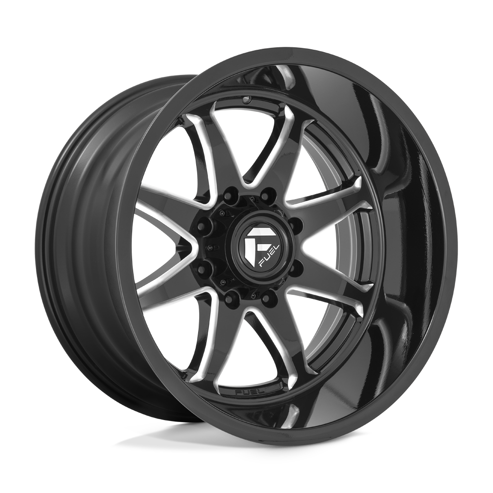 Fuel Wheels D74920008247 - Aluminum Wheels 20X10 Hammer D749 8 On 165.1 Gloss Black Milled 125.2 Bore -18 Offset Fuel Off Road Wheels