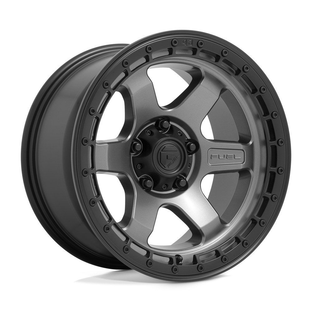 Fuel Wheels D75218908445 - Aluminum Wheels 18X9 Block D752 6 On 139.7 Gunmetal Gray/Black Ring 106.1 Bore -12 Offset 6 Spoke Fuel Off Road Wheels