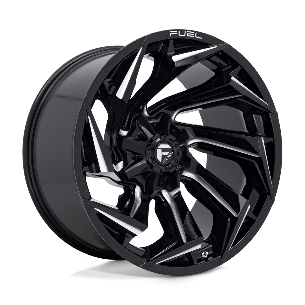 Fuel Wheels D75322208247 - Aluminum Wheels 22X12 Reaction D753 8 On 165.1 Gloss Black Milled 125.2 Bore -44 Offset Fuel Off Road Wheels