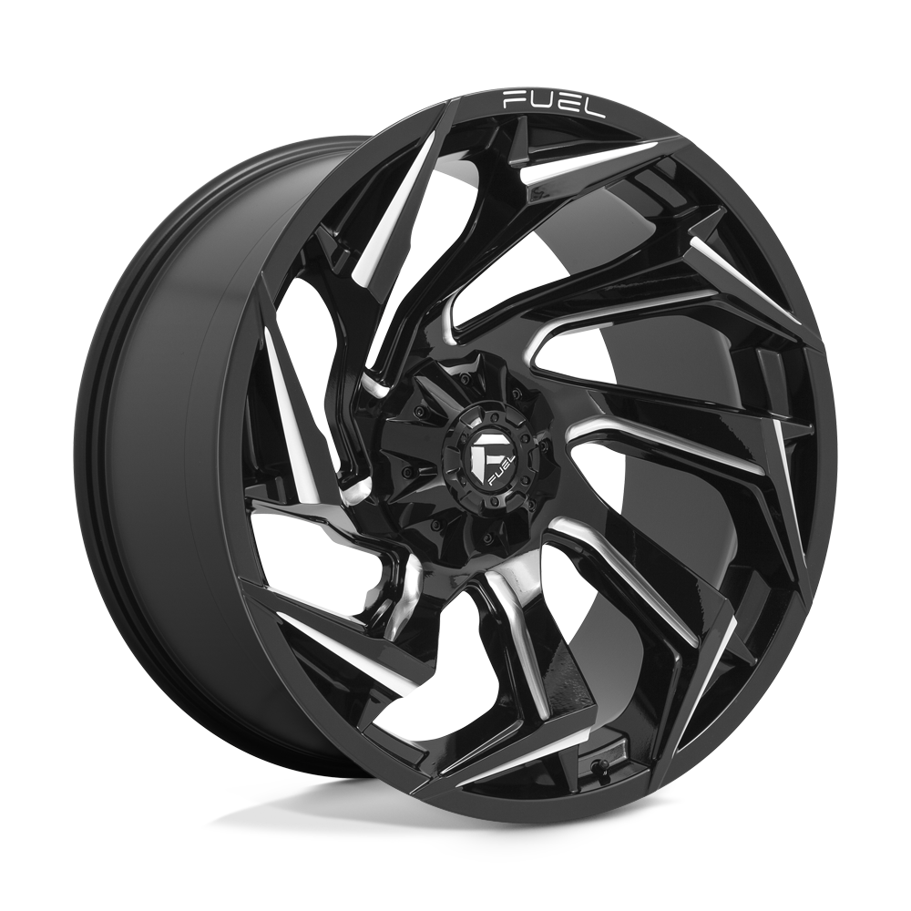 Fuel Wheels D75324209847 - Aluminum Wheels 24X12 Reaction D753 6 On 135/6 On 139.7 Gloss Black Milled 106.1 Bore -44 Offset Fuel Off Road Wheels