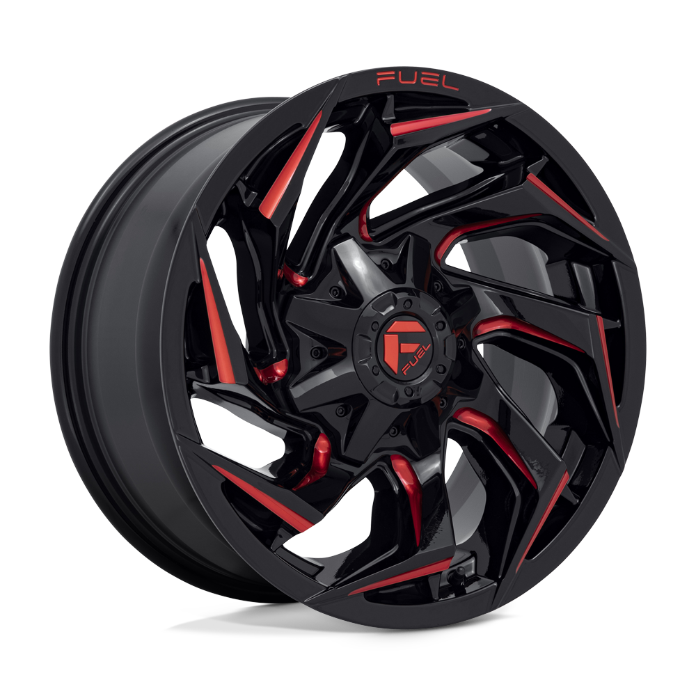 Fuel Wheels D75518909850 - Aluminum Wheels 18X9 Reaction D755 6 On 135/6 On 139.7 Gloss Black Milled Red Tint 106.1 Bore 1 Offset Fuel Off Road Wheels Fuel Wheels D75518909850 - Aluminum Wheels 18X9 Reaction D755 6 On 135/6 On 139.7 Gloss Black Milled Red Tint 106.1 Bore 1 Offset Fuel Off Road Wheels