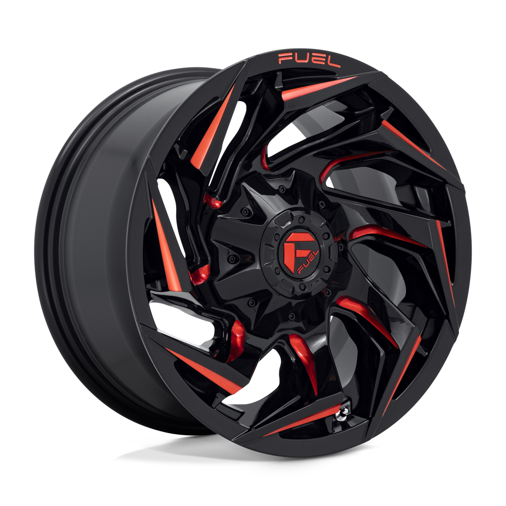 Fuel Wheels D75520007047 - Aluminum Wheels 20X10 Reaction D755 5 On 139.7/5 On 150 Gloss Black Milled Red Tint 110.2 Bore -18 Offset Fuel Off Road Wheels