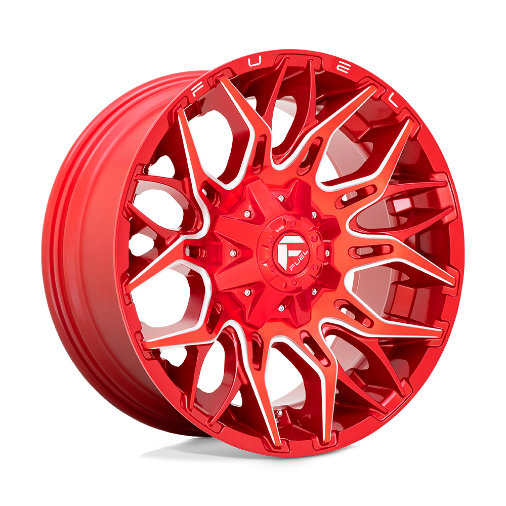 Fuel Wheels D77122002647 - Aluminum Wheels 22X10 Twitch D771 5 On 114.3/5 On 127 Candy Red Milled 78 Bore -18 Offset Fuel Off Road Wheels