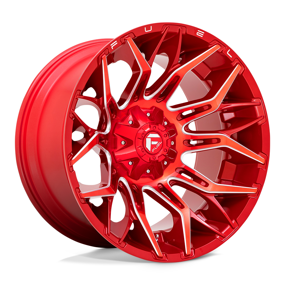 Fuel Wheels D77122202647 - Aluminum Wheels 22X12 Twitch D771 5 On 114.3/5 On 127 Candy Red Milled 78 Bore -44 Offset Fuel Off Road Wheels