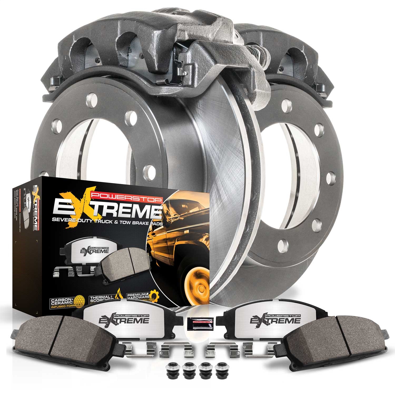 PowerStop MDCK5966 - Power Stop 05-16 Ford F-450 Super Duty Front/Rear Medium Duty Caliper Kit