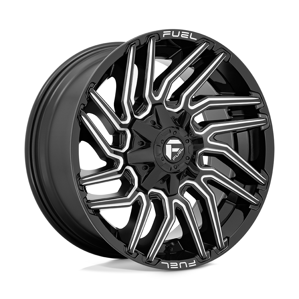 Fuel Wheels D77322207047 - Aluminum Wheels 22X12 Typhoon D773 5 On 139.7/5 On 150 Gloss Black Milled 110.2 Bore -44 Offset Fuel Off Road Wheels