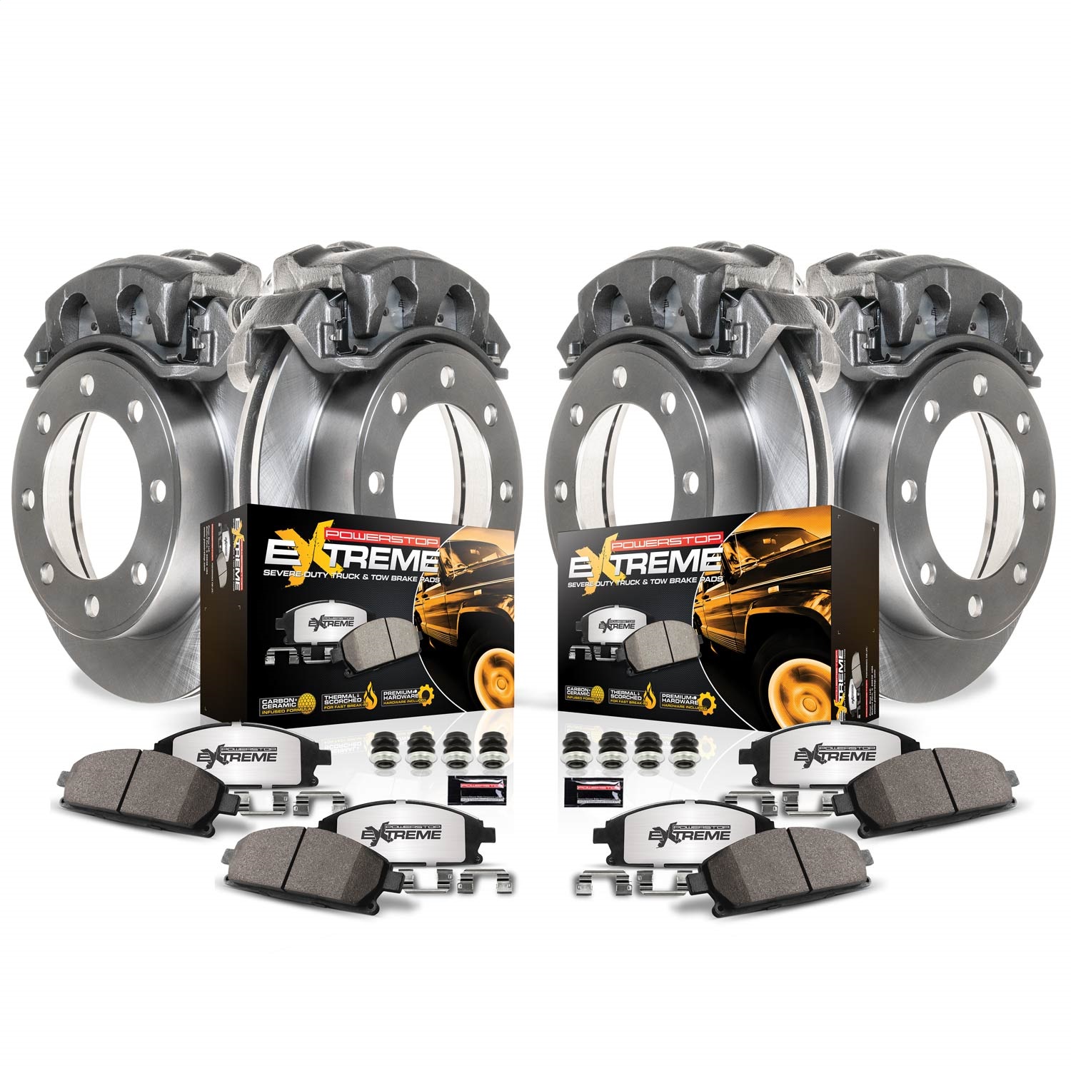 PowerStop MDCK4233 - Power Stop 01-02 Ford E-450 Econoline Super Duty Front & Rear Medium Duty Caliper Kit PowerStop MDCK4233 - Power Stop 01-02 Ford E-450 Econoline Super Duty Front & Rear Medium Duty Caliper Kit