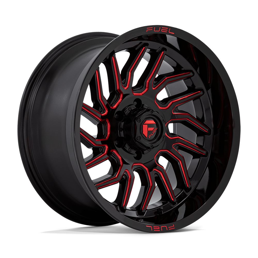 Fuel Wheels D80820008447 - Aluminum Wheels 20X10 Hurricane D808 6 On 139.7 Gloss Black/Red Milled 106.1 Bore -18 Offset Fuel Off Road Wheels