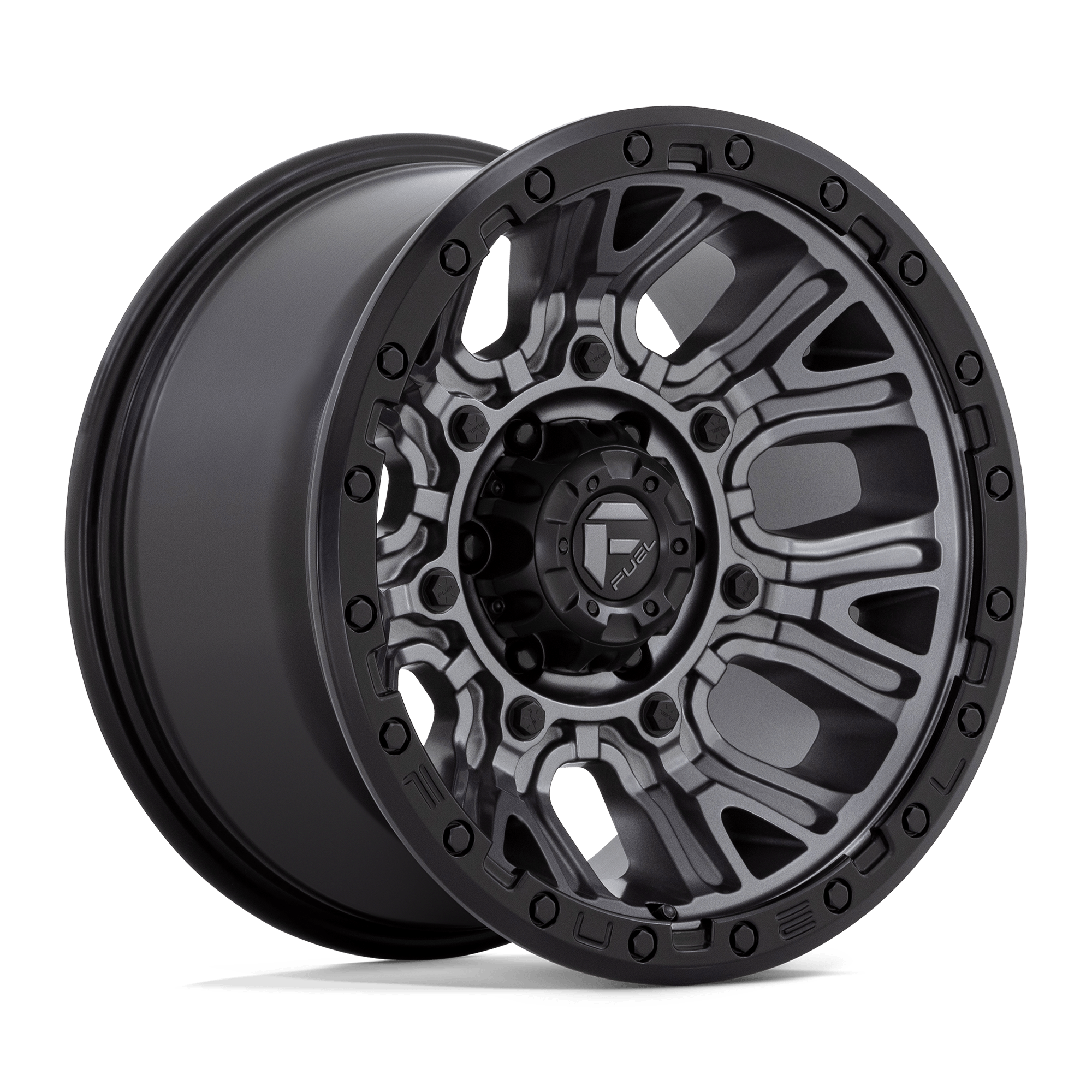 Fuel Wheels D82517907550 - Aluminum Wheels 17X9 Traction D825 5 On 127 Gunmetal Gray/Black Ring 71.5 Bore 1 Offset Fuel Off Road Wheels